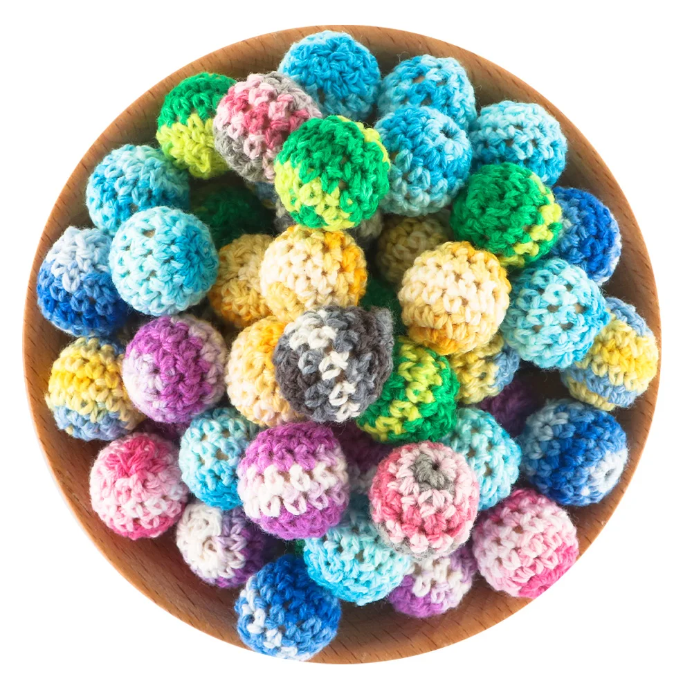 

Wholesale 16mm Colored Beech Wooden Crochet Beads For DIY Beading Mom Nursing NecklacePendant Accessories