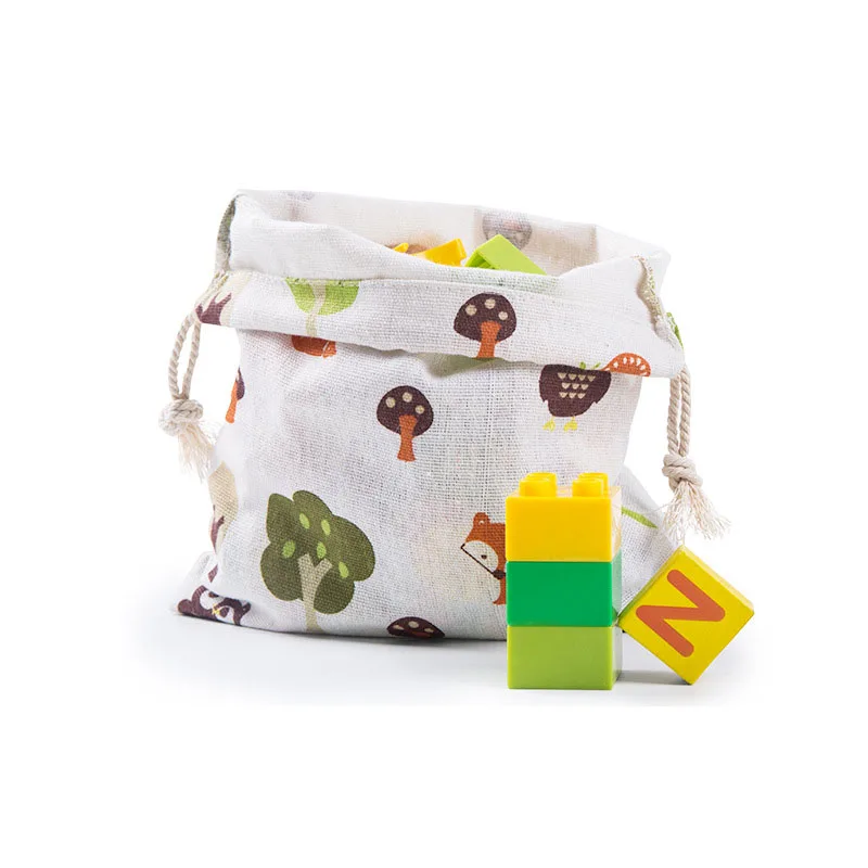 

Print Middle Organic Packaging Reusable Grocery Promotion Cotton Drawstring Draw String Shopping Bag