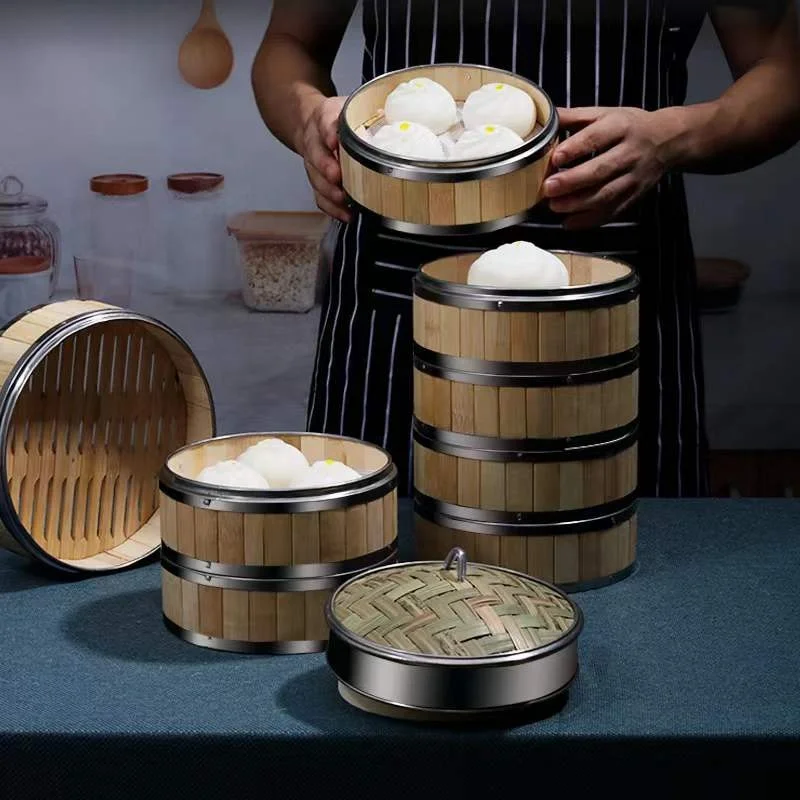 

The Steel Side Bamboo Steamer Of The Steamer Can Be Stacked