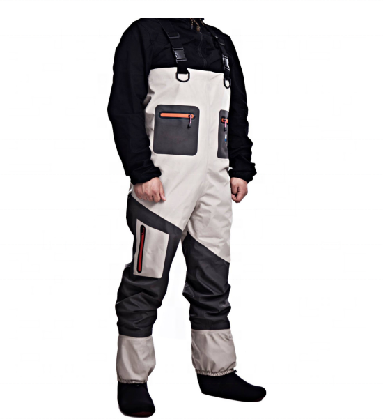 

Men's 5 Layers Chest Breathable Fly Fishing Waders, Customzied color