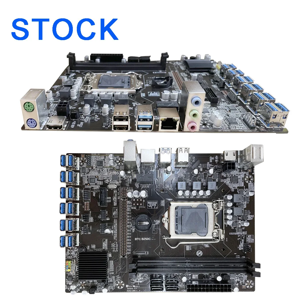 

Hot Selling 12 Graphics Cards Mining motherboard BTC_B250C V1.0 12P 1X with Intel B250 PCH Chipset
