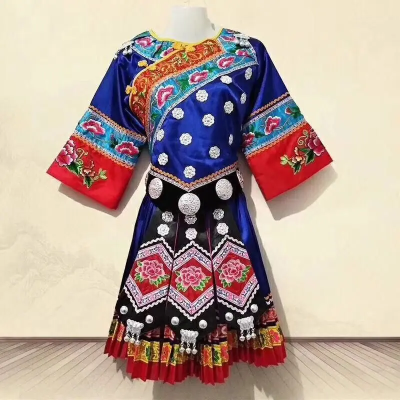 

WJ30025 Made in China Hmong costume Handmade Miao Short Clothes Chinese Star clothing