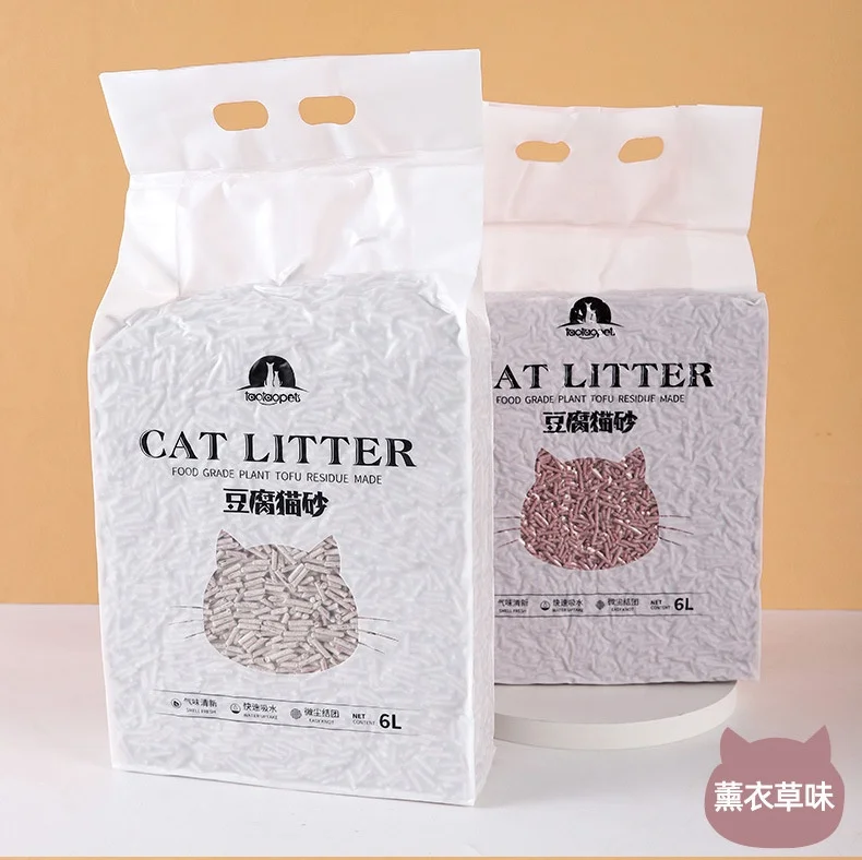 

Natural Dust Free Premium tofu Cat Litter Sand Natural Carbon Clumping Flushable Bulk 6L Tofu Cat Litter
