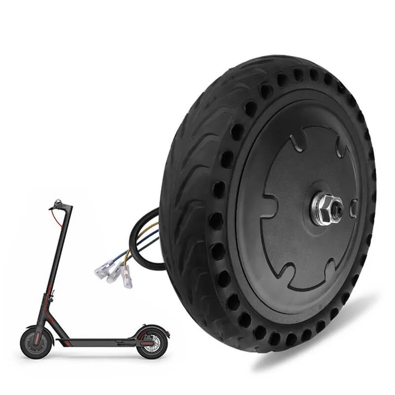 

Real 350W Strong Power Hub Motor For Xiaomi M365 Electric Scooter Spare Parts 8.5 Inch Solid Tire Outer Tire And Motor Hub, Black