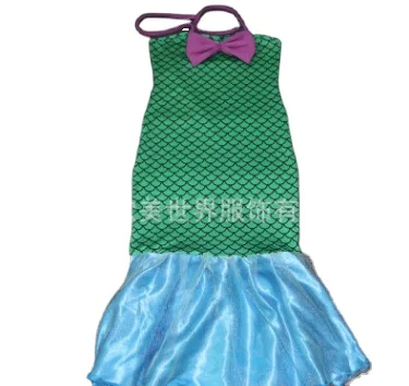 

Kid Ariel Child Little Mermaid Set Girl Princess Dress Party Halloween Costume G