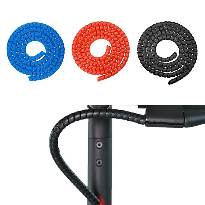 

1m Line Organizer Pipe Protection Wrap Winding Cable Wire Protector Cover Tube for M365/PRO Electric Scooters Supplies, Red,black,white,yellow,blue