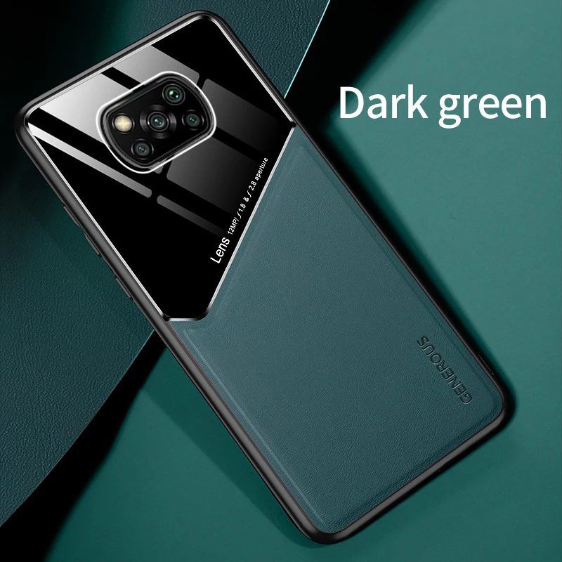 

Leather PC Retro Shockproof Hard Back Cover for Xiaomi POCO X3 NFC Phone Case