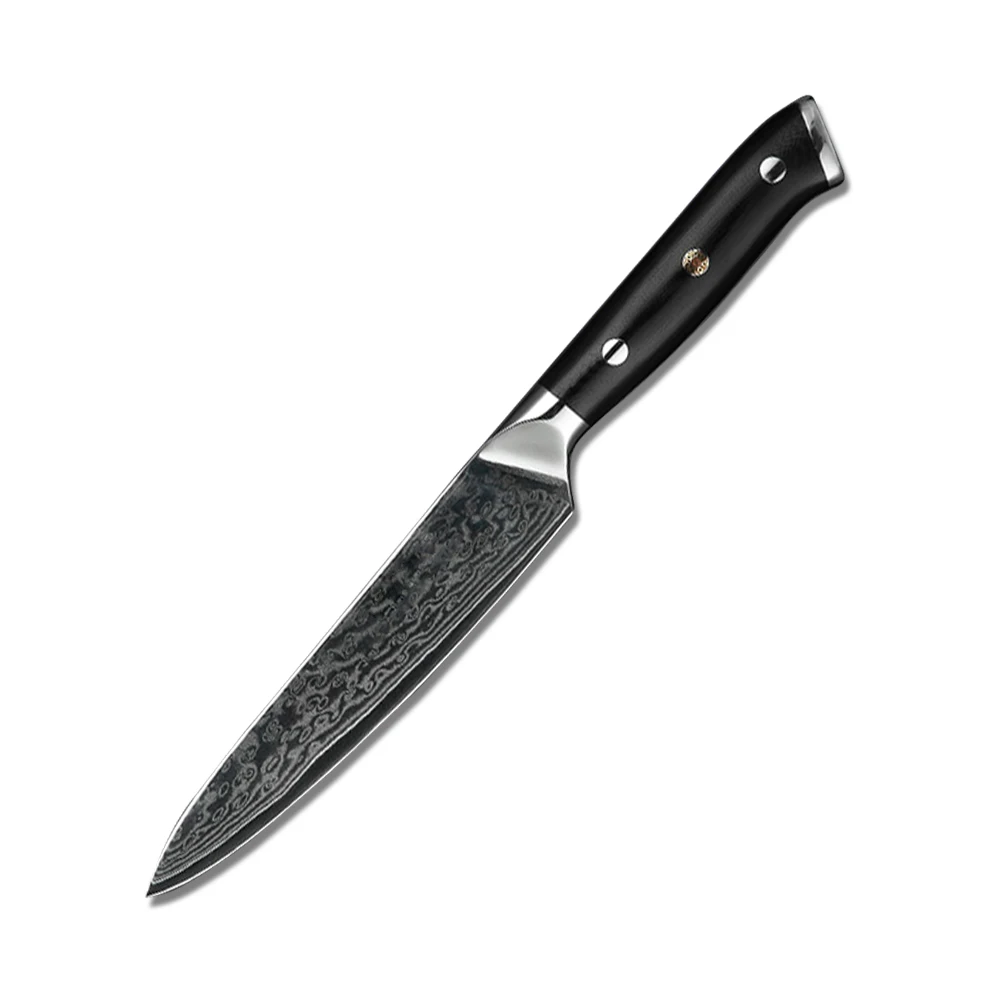 

Wholesale 5 inch Damascus utility knife with G10 handle