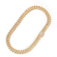 

Wholesale Jewelry Bling Men Women Rapper Iced Out 13mm CZ Cuban Link Chain Miami Choker Necklace