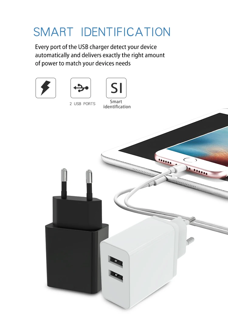 Shenzhen ZONSAN factory charger new product 5V 3.1A 15W 2 usb ports wall charger