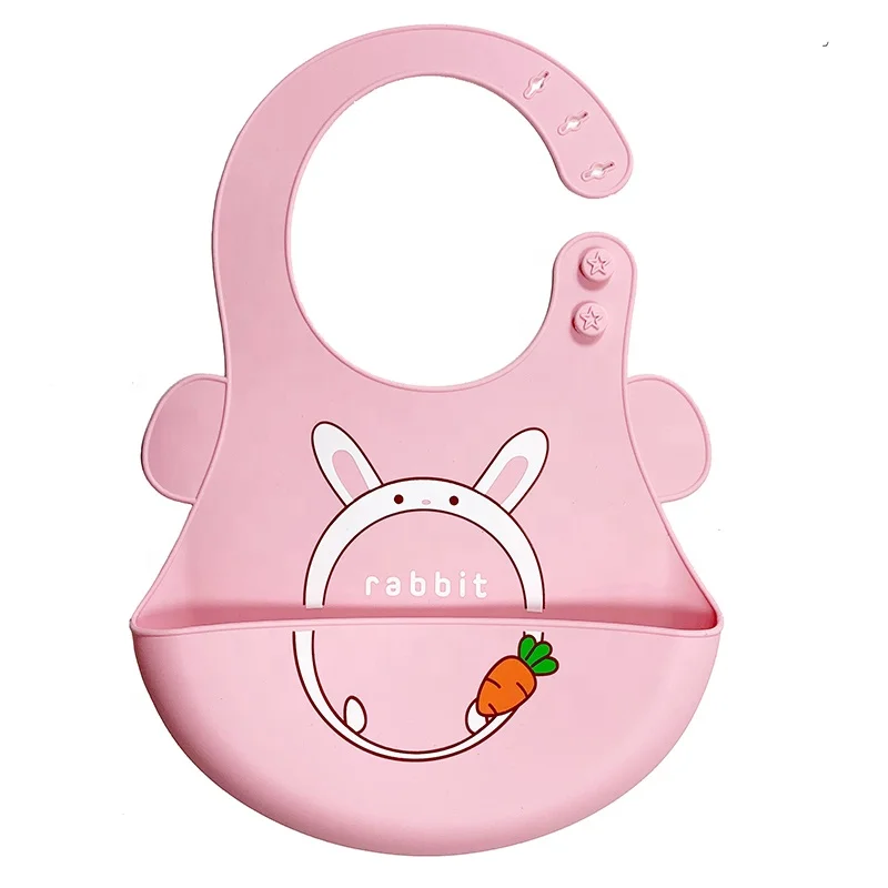 

SINRI Wholesale Customized Feeding Silicon Bib Baby Easy Clean Soft Washable Food Grade Cute Bibs Silicone Baby Bib