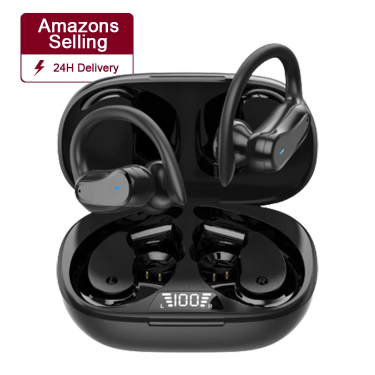 

Amazons Wireless Earbuds Headphones Sport Earphones LED Display Over-Ear Buds with Earhooks Built-in Mic Headset