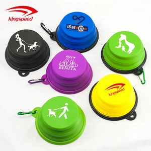 Image of Custom Logo Foldable Cat Food Water Travel Silicone TPE Collapsible Dog Pet Feeding Bowl