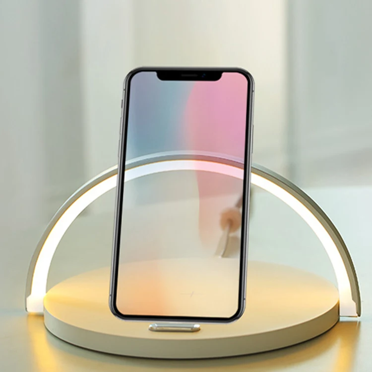 

Portable LED Night Light with Qi Wireless Cellphone Charger Pad CaseFor iPhone Samsung for xiaomi Wireless Charger with Lamp