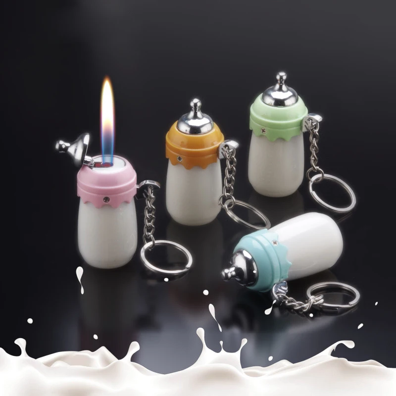 

Factory Directly Wholesale Creative Baby Bottle Lighter,Refillable Butane Gas Cigarette Open Flame Lighter