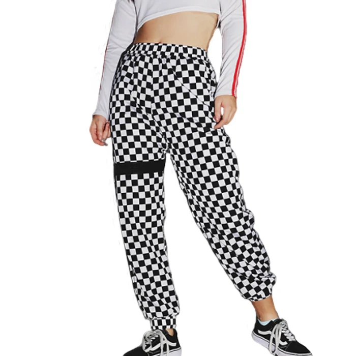 

Wholesale French Terry Woman Jogger Pants New Plaid Adults Hip Pop Sports Pants Custom Sweatpants Girls