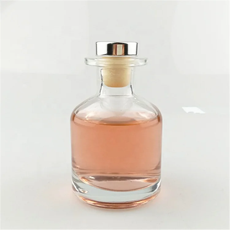 

Clear oil bottle with cork cap of 150ml reed diffuser glass bottle