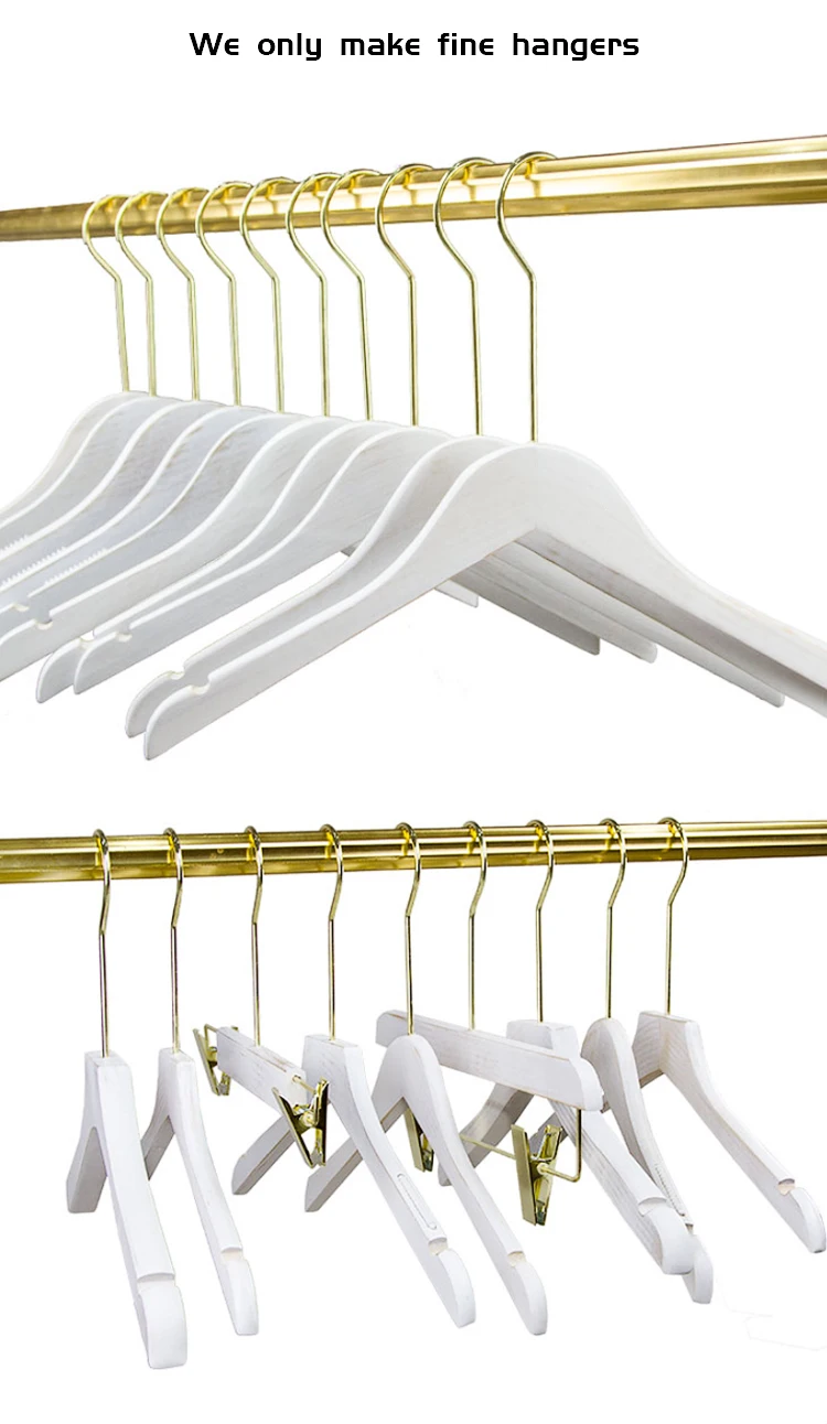 White Hangers For Clothes Shops Commercial Custom Wooden Hangers
