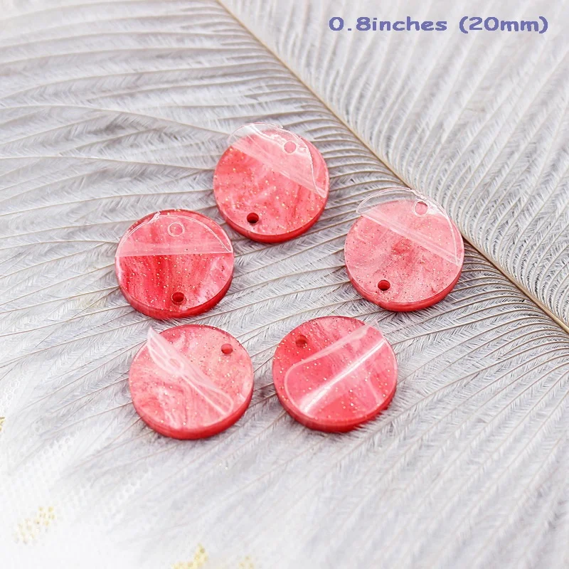 

AC1028-20mm Assorted Circle With Hole Laser Cut Acrylic Glitter Round Jewelry Accessories