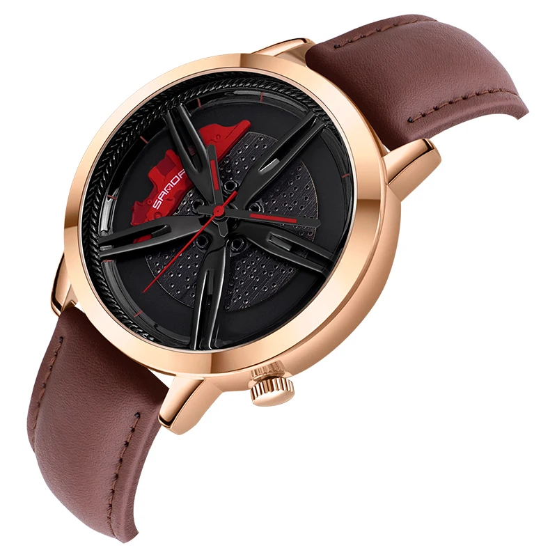 

China Manufactory Bling Relojes Hip Hop Gold Leather Price 20 Inch Leopard Quartz Car Watch, Many colors are available