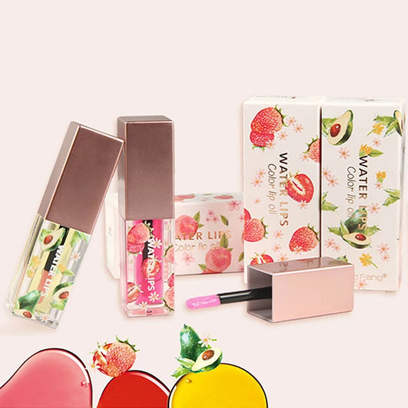 

New Color Changing Plant Fruit Liquid Lip Gloss Transparent Moisturizing Lasting Waterproof non stick cup Mirror Lip Tint