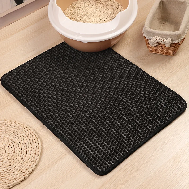 

Multi-size Double Layer EVA Water Proof Cat Play Mat Anti-slip Cat Litter Mat, Black/gray/pink/blue/brown