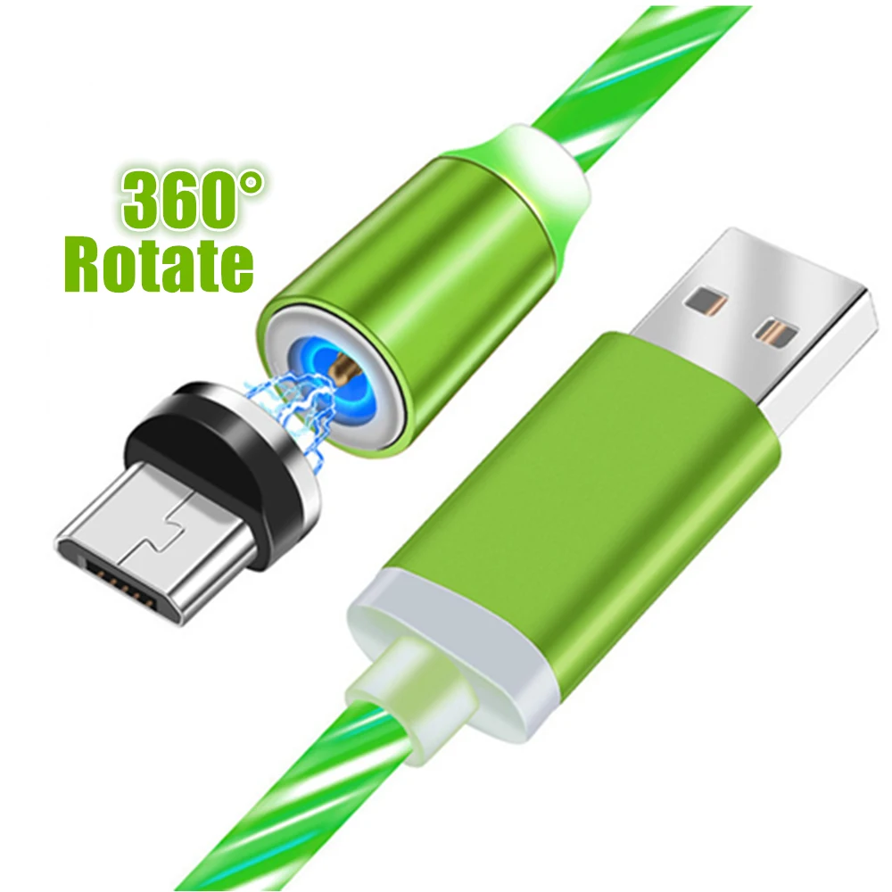 

Luminous magnetic flowing light magnetic cable 3 in 1 Magnetic phone logo customized Charging Cable For iphone Android Type C