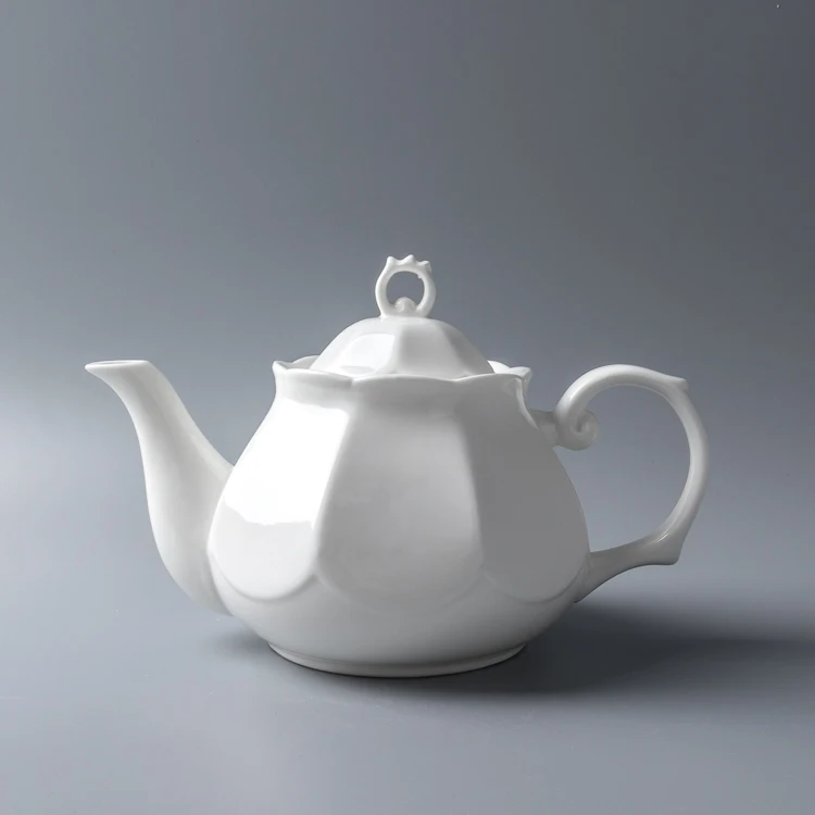 

1200ml Restaurant hotel white ceramic teapot for banquet hall Ceramic Tea Pot porcelain teapot sets Cheap Porcelain Tea Pot, White or customize color