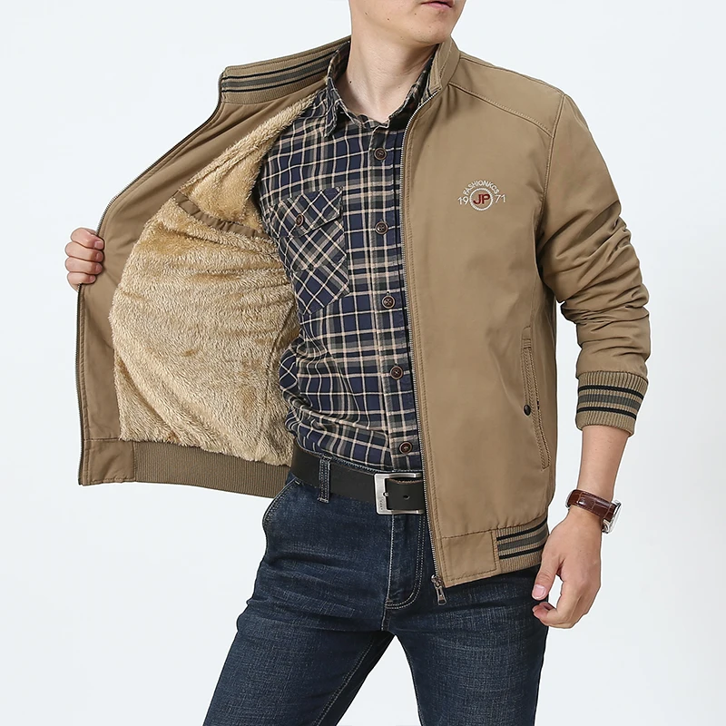 

New fashion custom men's clothes cotton washed men's business zipper xxxl winter jacket, Multi