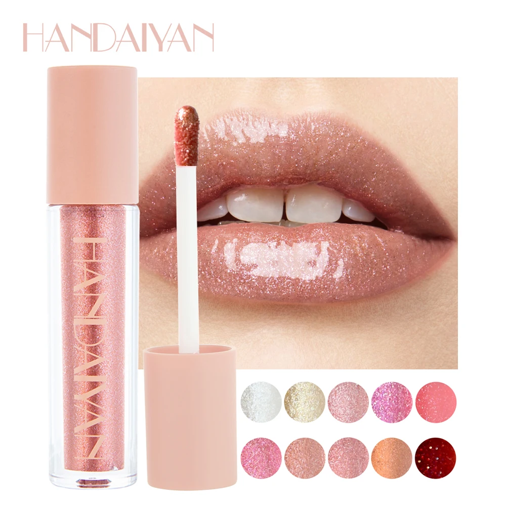 

cute trending lipgloss 2023 new arrivals brillos labiales high pigmented sweet smelling glossy lip gloss flavour logo