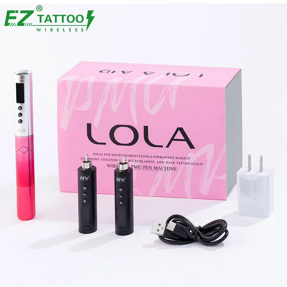 

EZ POPU LOLA AIR Electric Tattoo Pen SMP PMU Wireless Permanent Makeup Machine with 3 Rechargeable Batteries Pack
