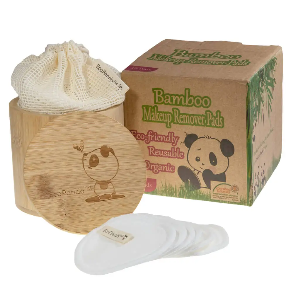 

Reusable makeup remover pads bamboo makeup remover pads washable with bamboo jar pot box holder container