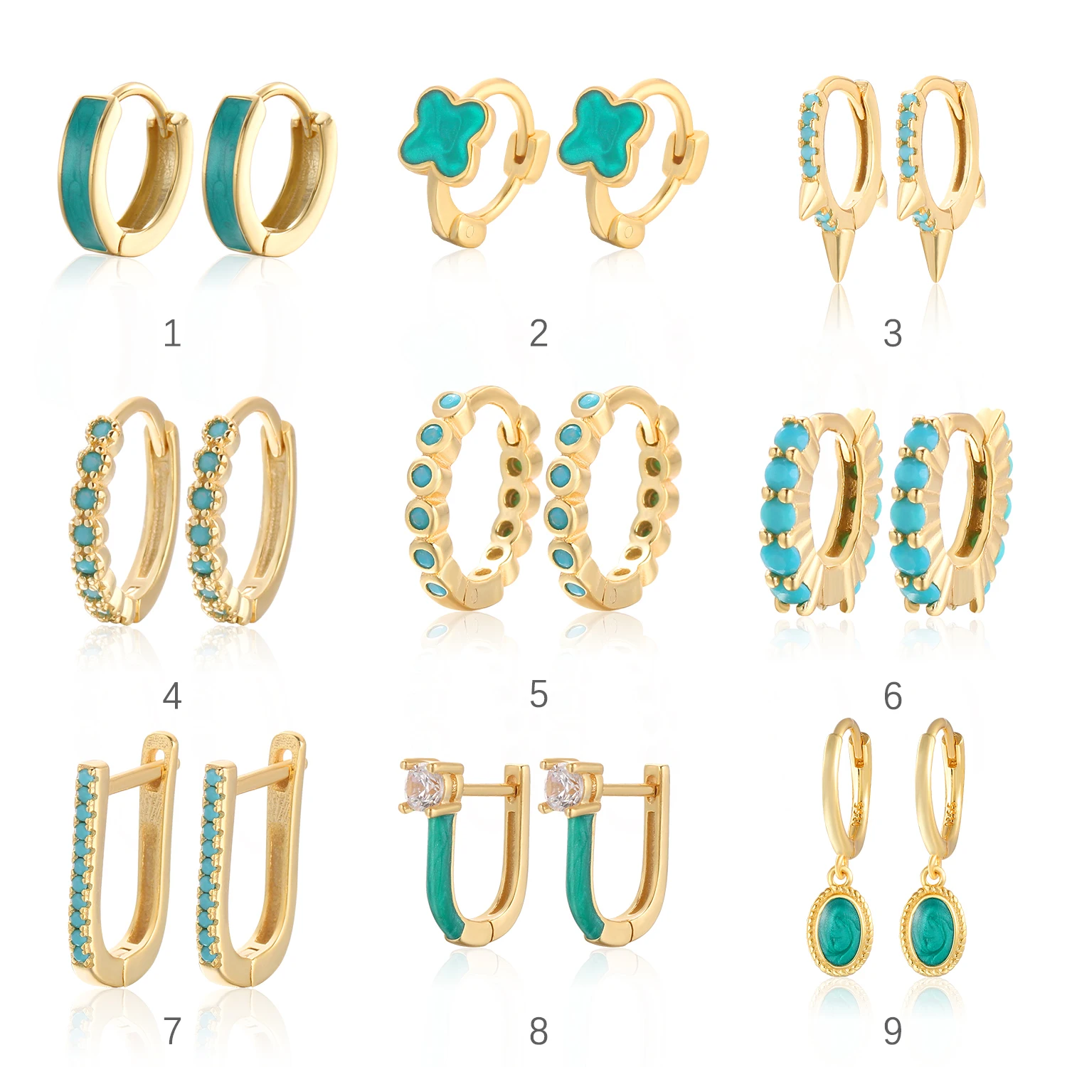 

2021 New Hot Sale 14k 18k Gold Plated 925 Ster Silver Earrings Crystal Zircon Diamond Earrings For Women, Silver ,gold color