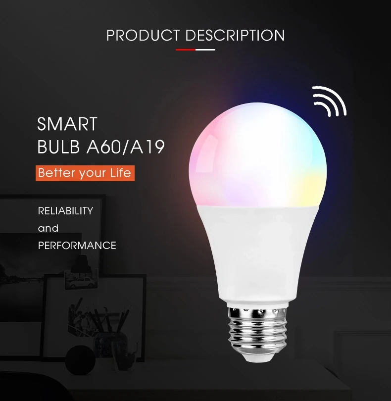 China High Power Energy Saving Aluminum PC WiFi Smart LED Bulb Zigbee Smart Light Bulb with Tuya Smart Life