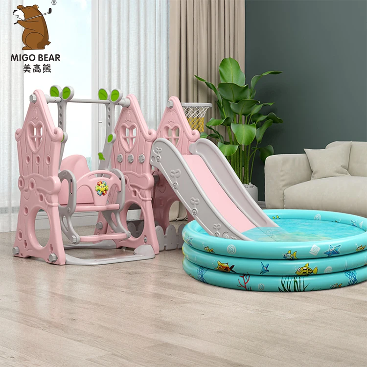 

New Style Tree Theme Kids Swimming Pool Slide Indoor Water Slide For Home Play, Pink,green,light blue,blue