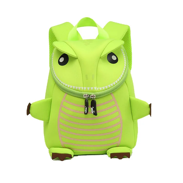 

Child school bags kids waterproof cute bag high quality custom logo lovely cartoon bag animal neoprene school backpack, Green orange red black