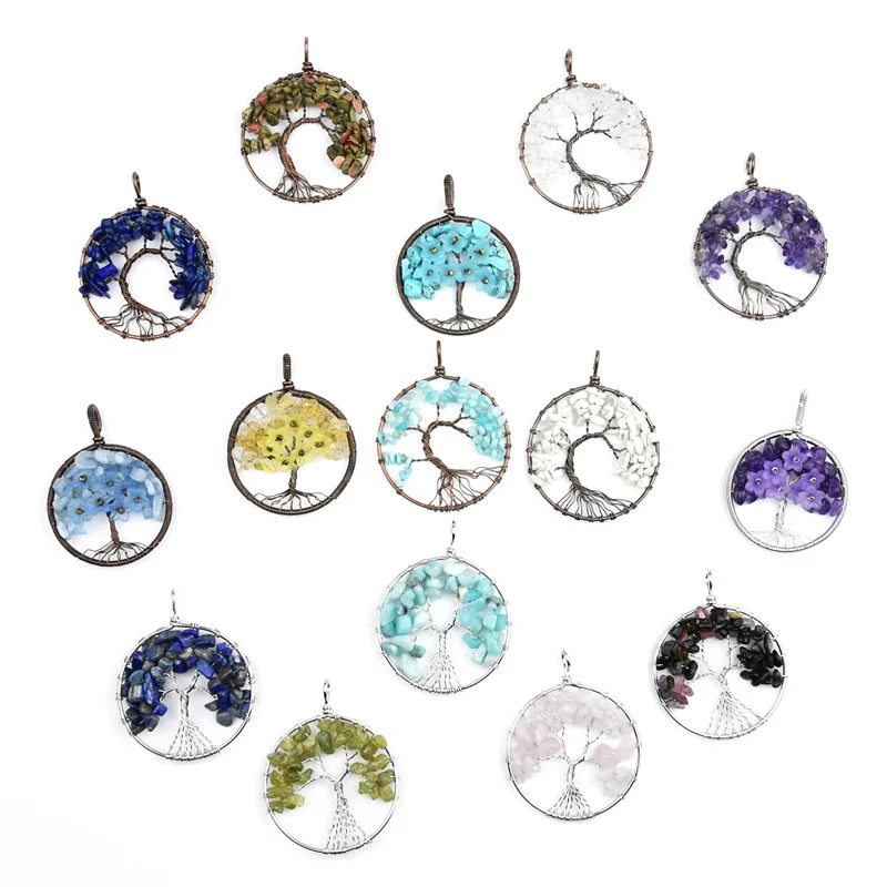 

quality crystal life of tree necklace necklace pendant as a gift wedding souvenirs for guests, Multicolor