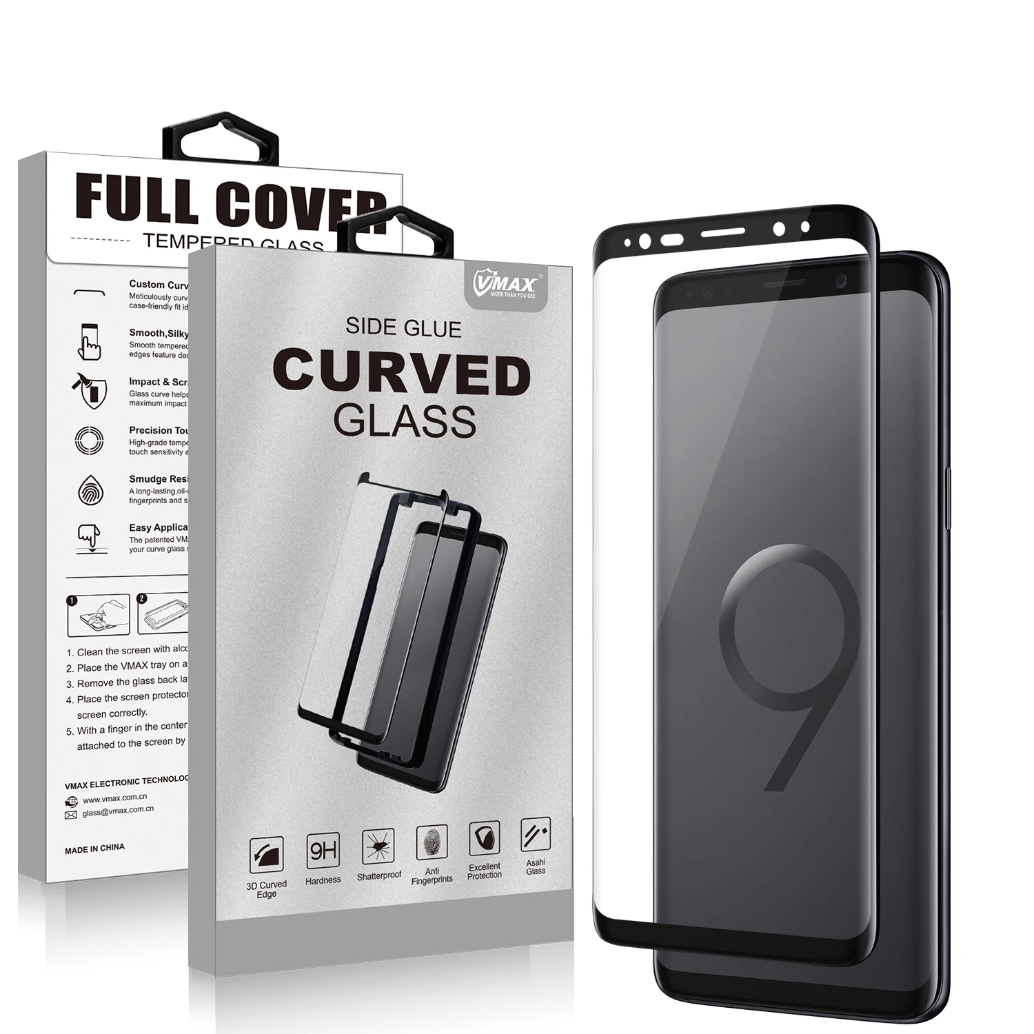 

New products hot sale mobile glass tempered screen protector for samsung galaxy s9,tempered glass film for samsung s9 plus