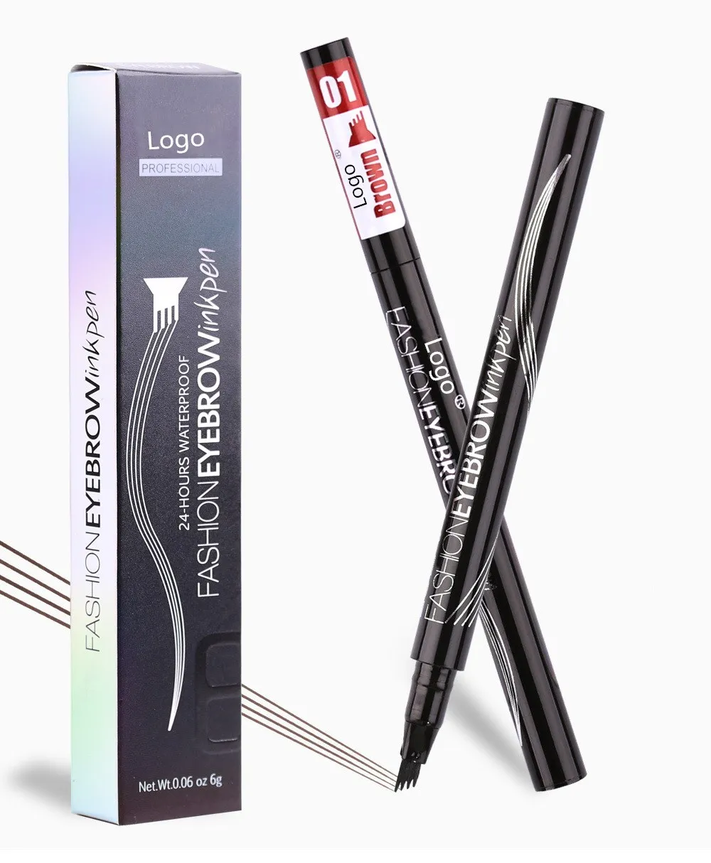 

Wholesale Private Label Makeup Cosmetic Eyebrow Pencil Sketch Long Lasting Waterproof Four Fork Makeup Eyebrow Pencil, 6 colors
