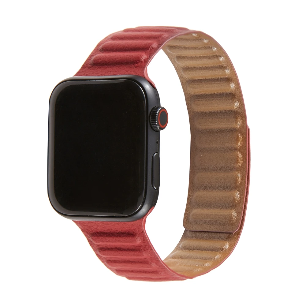 

2020 new classic magnetic leather ring strap, suitable for Apple Watch Series 6 and SE 38mm 40mm 42mm 44 mm, Optional