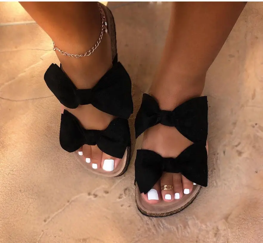 

2021 Hot Sale Summer Bow Slipper Butterfly Sandals Fashion Slippers Slides Sandals For Women Wholesale Drop Ship, Picture