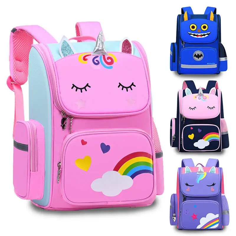 

Cute Rainbow Large Capacity Multiple Pockets Backpack Girl Kids Unicorn School Bags Backpack For Students, Customized color