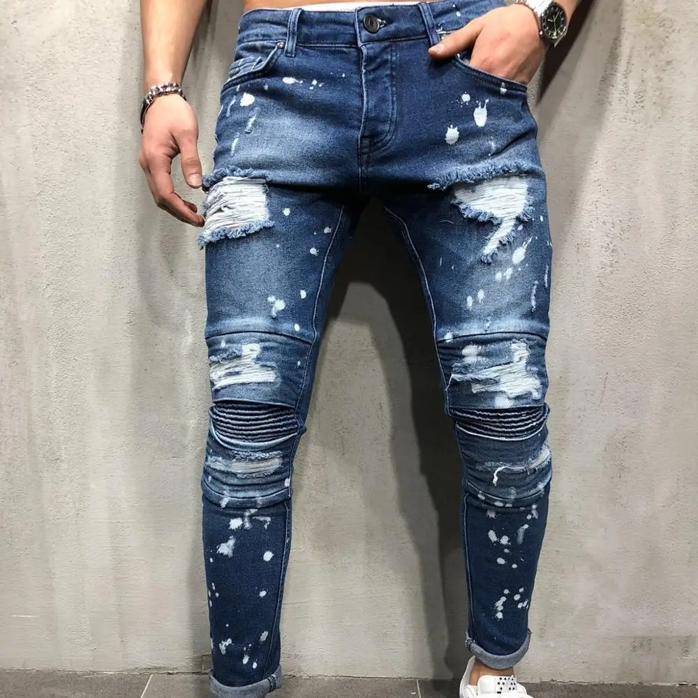 

TG032 Fashion street boy ripped jeans men jean pants cool men's trousers, Customized color