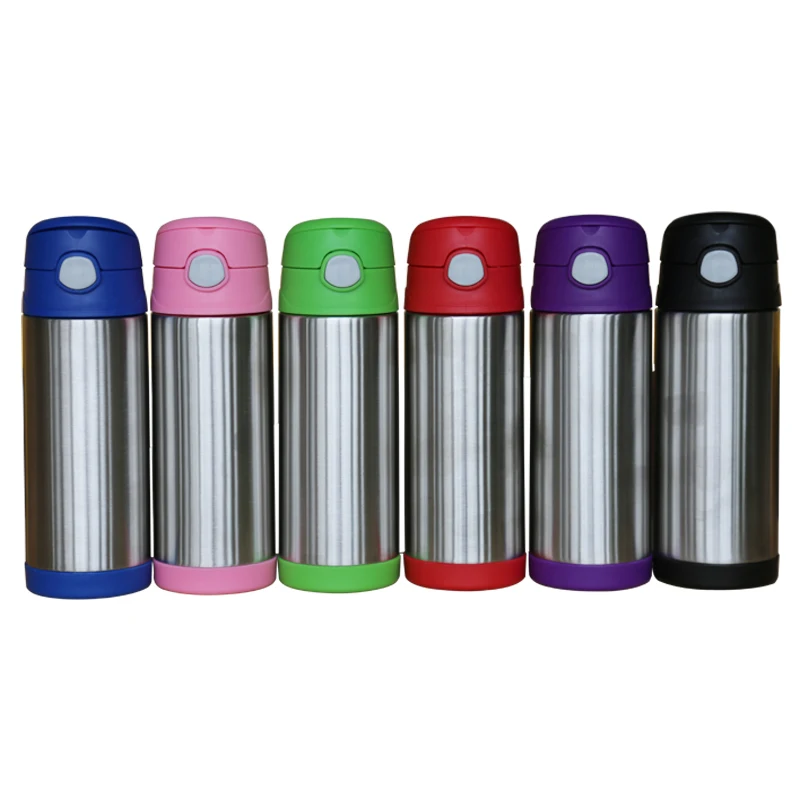 Stainless Steel Thermos 350ml Creative Fruit Bouncing Cover Insulation Vacuum Cup Water Bottle Portable Student Thermal