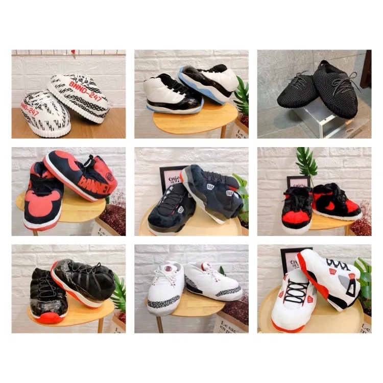 
Wholesale New Design Fashionable Plush Yeezy Jordan AJ House indoor soft slipper for women 