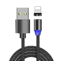 

2019 new fast charging for Lightning Connector Nylon Braided USB Magnetic Data Cable with LED