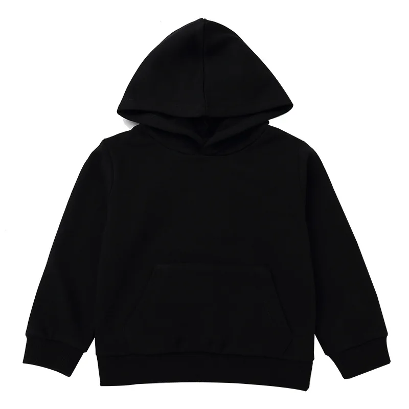 

1pc kids wear autumn and winter coat boys and girls' pure color Pullover Children's long sleeve hooded sweater