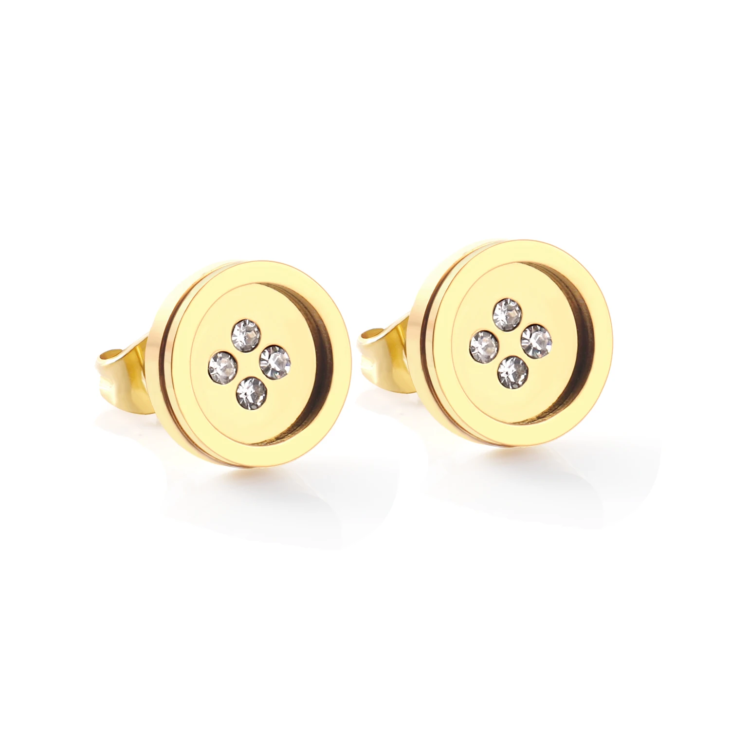 

Charm Jewelry Earring Type Stud Earrings Stainless Steel Earrings Diamond for Women, Gold, silver