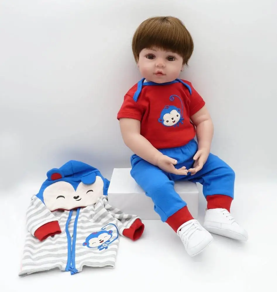 

NPK COLLECTION 48cm Silicone reborn doll baby boy doll reborn for children gift alive bonecas reborn de silicone kids toy