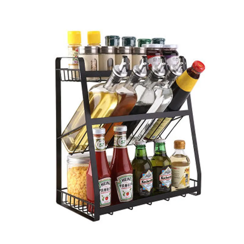 

Factory Outlets Spice Rack Organizer Hot Selling Kitchen Racks Spice Organizer Shelf, Black